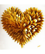 Abstract Collection - Golden Heart - 24" x 24" Canvas Art Poster - $39.99