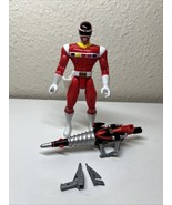 Vintage 1997 Power Rangers In Space Red Astro Ranger Figure With Drill &amp;... - $16.46 CAD