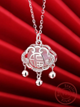 Chinese FU (Blessing) Symbol Necklace Sterling Silver - £23.10 GBP