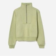 EVERLANE 1/2 Zip Sweatshirt Pullover 100% Organic Cotton Sage Color Size... - $44.54