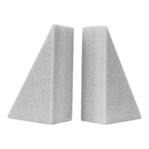 Set 2 Triangular 100% Natural Greek White Marble Bookends - £56.15 GBP