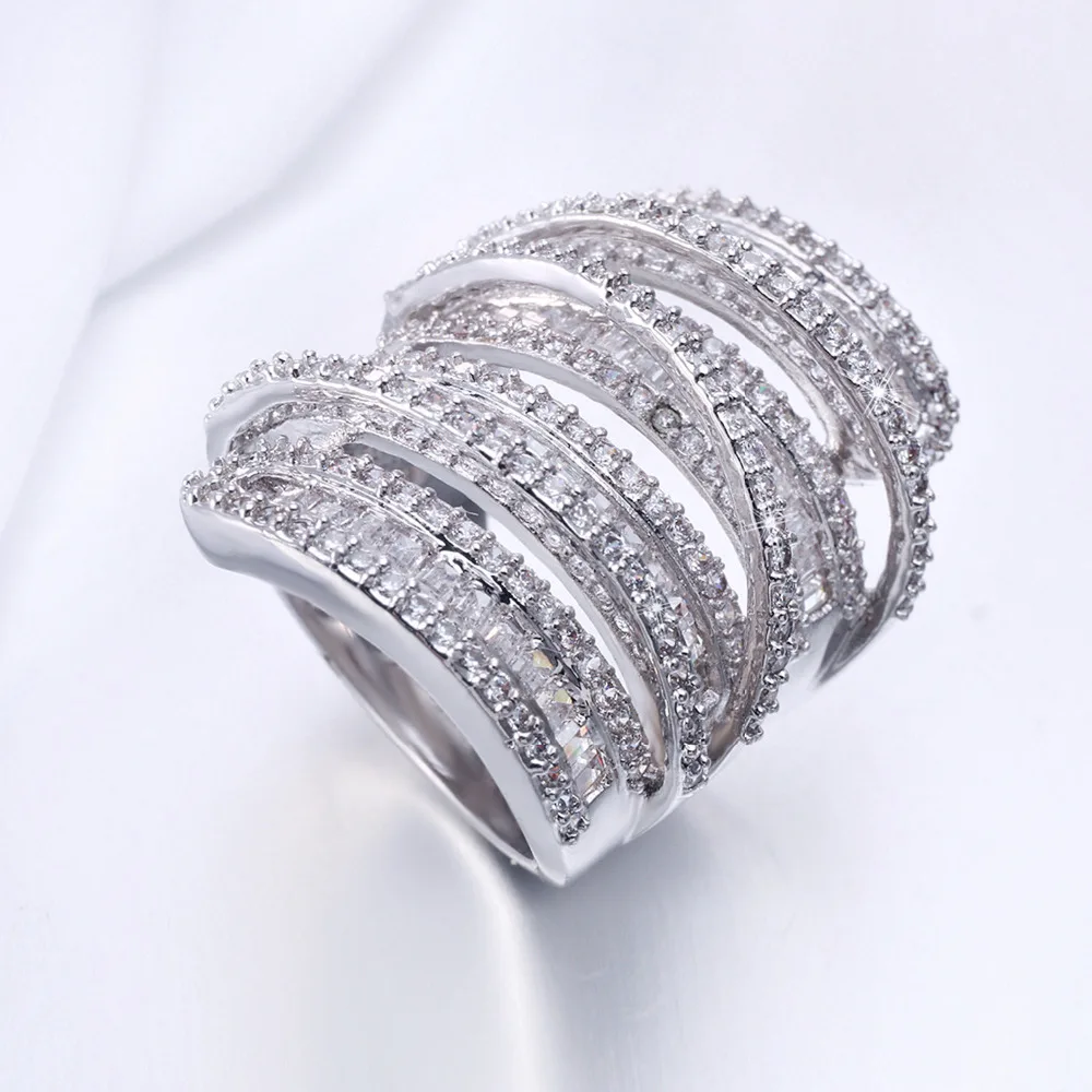 choucong Women Men Fashion ring Wide Jewelry 20ct AAAAA zircon cz 925  Silver En - £51.53 GBP