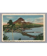 Mayon Volcano Philippines Linen Postcard Tropical Vintage PC - £6.21 GBP