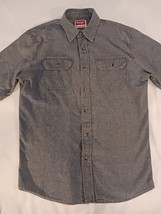 Wrangler Premium Quality Cotton Shirt Men's Blue Short Sleeve Button-Up Small image 2