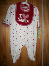 Fashion Holiday Circo Baby Clothes 3M I Love Santa Bib Christmas Bodysuit Outfit - £11.44 GBP