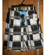 Joe Boxer Boy Clothes Large Swimwear Plaid Swim Trunks Black Bathing Sui... - $18.99