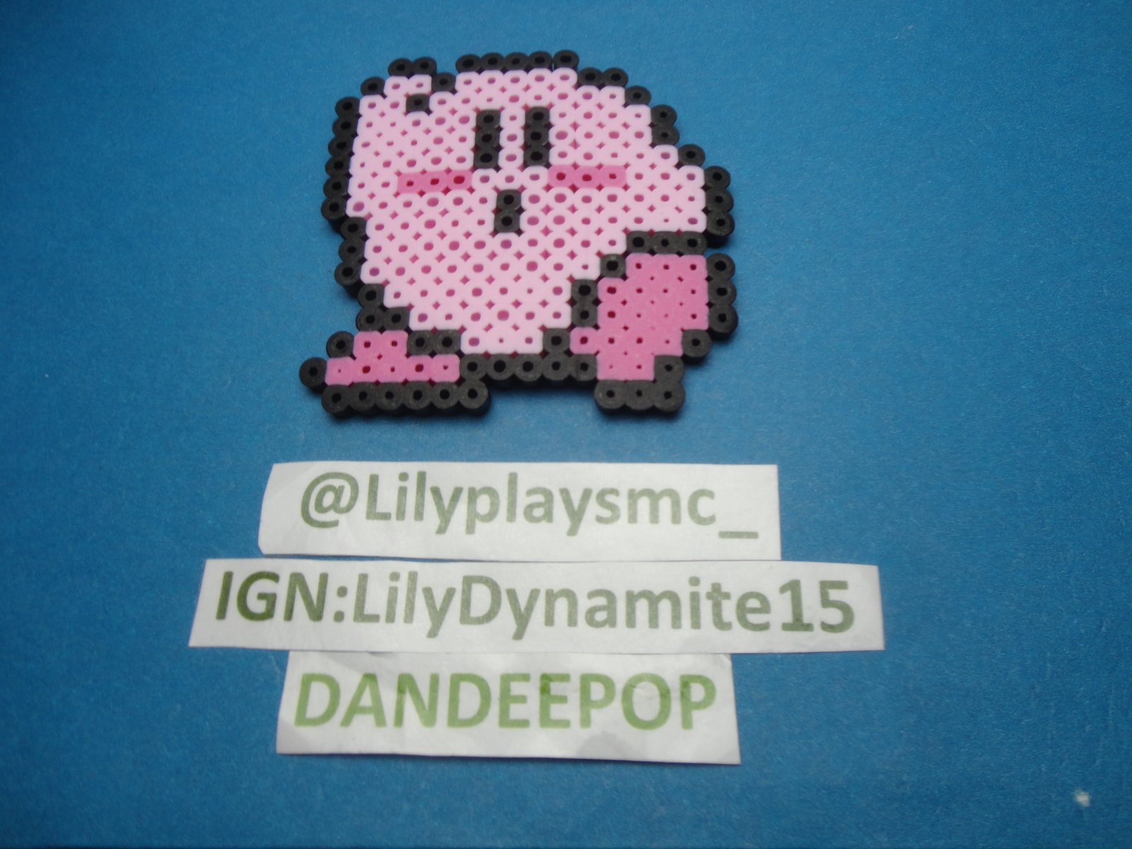 Primary image for Handmade Kirby Nintendo game inspired perler bead fused decoration 