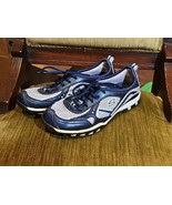 Skechers Sport Blue/Silver Leather Lace Up Sneaker Shoes 11497 Womens Sz 7 - $19.75