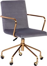 Gray And Gold Logan Rolling Desk Chair. - £102.43 GBP