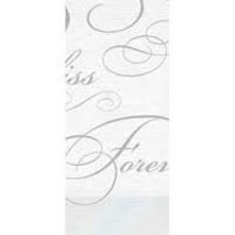 Set of 4 Wedded Bliss Plastic Tablecover 8 1/2&#39; x 4 1/2&#39; - £4.26 GBP