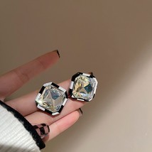 G stud earrings personality statement white black color jointed flower square designers thumb200