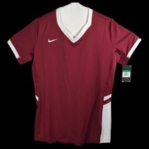 Womens Burgundy Volleyball Shirt Size XL Fitted Athletic Short Sleeve Gym Top - £19.13 GBP