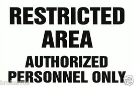 RESTRICTED AREA AUTHORIZED PERSONEL ONLY 7&quot; x 10&quot; VINYL Sticker Sign MAD... - €28,46 EUR
