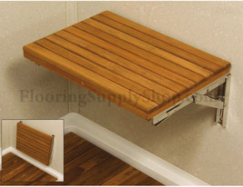 Teak Wall Mount Fold-Down Bench 25 - £463.32 GBP