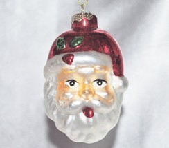 Blown Glass Santa Head Ornament - £4.74 GBP