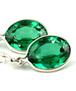 SE101, 10x8mm Created Emerald Spinel, 925 Sterling Silver Leverback Earr... - £111.70 GBP