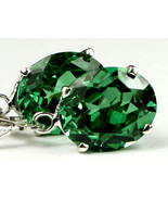 SE207, 12x10mm Created Emerald Spinel, 925 Sterling Silver Leverback Ear... - £143.58 GBP