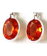 SE101, Created Padparadscha Sapphire, 925 Sterling Silver Leverback Earr... - £53.96 GBP