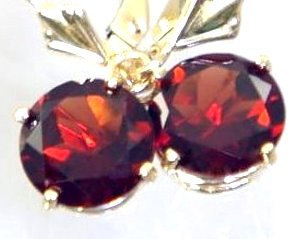 E117, 8mm Mozambique Garnet, 14KY Gold Leverback Earrings