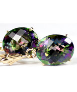 E107, 10x8mm Mystic Fire Topaz, 14KY Leverback Earrings - £240.59 GBP