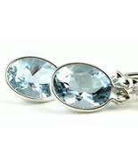 SE001, 8x6mm Brazilian Aquamarine, 925 Sterling Silver Leverback Earrings - £93.14 GBP