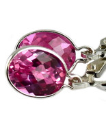 SE001, 8x6mm Pure Pink Topaz, 925 Sterling Silver Leverback Earrings - £62.21 GBP