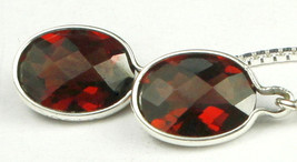 SE005, 8x6mm Mozambique Garnet, 925 Sterling Silver Threader Earrings - $66.65