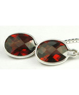 SE005, 8x6mm Mozambique Garnet, 925 Sterling Silver Threader Earrings - £53.27 GBP