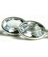 SE005, 8x6mm Aquamarine, 925 Sterling Silver Threader Earrings - £94.52 GBP