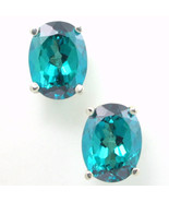 SE002, 8x6mm Paraiba Topaz, 925 Sterling Silver Post Earrings - £63.03 GBP