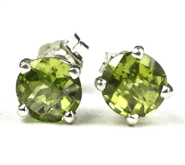 SE012, Peridot, 925 Sterling Silver Post Earrings