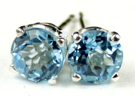 SE012, Swiss Blue Topaz, 925 Sterling Silver Post Earrings