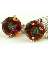 SE017, 6mm Twilight Fire Topaz, 925 Sterling Silver Leverback Earrings - £41.81 GBP