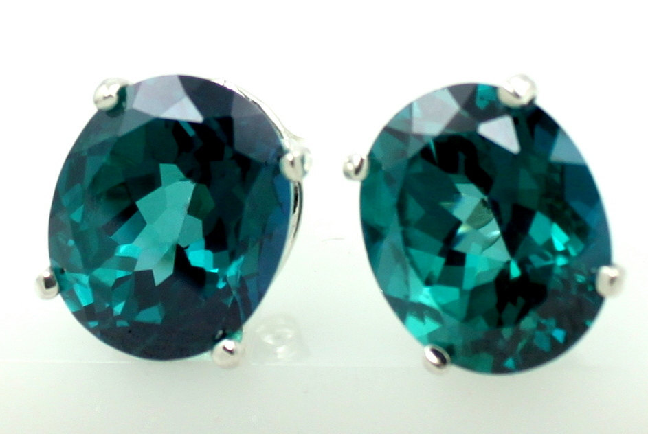 SE102, 10x8mm Paraiba Topaz, 925 Sterling Silver Post Earrings