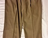 PERRY ELLIS BROWN PLEATED WORK FORMAL WEAR CUFFED HEM MEN&#39;S DRESS PANTS ... - $21.13