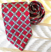 Vintage Valentino Cravatte Silk Necktie Italy Ornate Art Deco Print Art ... - £40.33 GBP