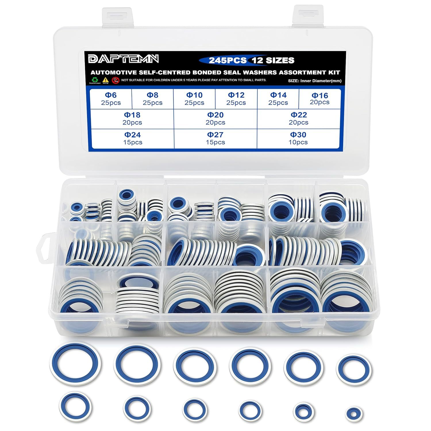 245Pcs Metric Bonded Seal Dowty Washer, Nbr Zinc-Plated Automotive, M30 - $32.99