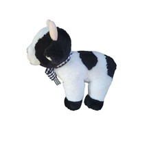 The Bearington Collection Plush Cow 11 Inch Stuffed Animal Black White - $20.58