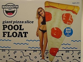 BigMouth Inc Pizza Slice Pool Float, 5-foot Long Funny Inflatable Vinyl Beach - £14.44 GBP