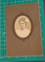 Antique Victorian Cabinet Card Pretty Lady Carline Studio New York - £11.25 GBP