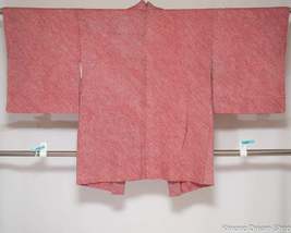 Red Shibori Silk Haori - Traditional Women&#39;s Kimono Jacket - Vintage Tie Dye Hao - £32.76 GBP+