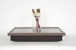 Breakfast Serving Lap Tray or Laptop Lap Desk, stand- Greyish brown with... - $68.00