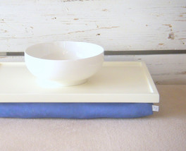 Laptop Stand, Lap Desk or wooden Breakfast serving Tray - L size- Off White with - £47.96 GBP