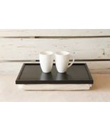 Newlyweds Breakfast serving Tray or Laptop Lap Desk-Black with ivory Lin... - £42.37 GBP