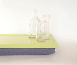 Denim Laptop Lap Desk or Breakfast serving Tray - Light green with Denim cushion - £43.16 GBP