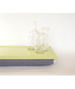 Denim Laptop Lap Desk or Breakfast serving Tray - Light green with Denim... - £42.37 GBP