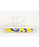 iPad desk or Laptop Lap Desk - Off white with Yellow printed Pillow - £42.37 GBP