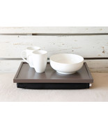 Stable table, iPad stand or Breakfast serving Tray - Greyish Brown with black li - $54.00