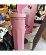New Starbucks Blackpink Limited 14oz Pink Plastic Straw Cup Tumbler US S... - £24.57 GBP