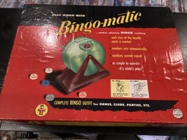 Rare VTG Board Game 1954 Transogram Bingo-matic Classic Family Night Bin... - $29.70
